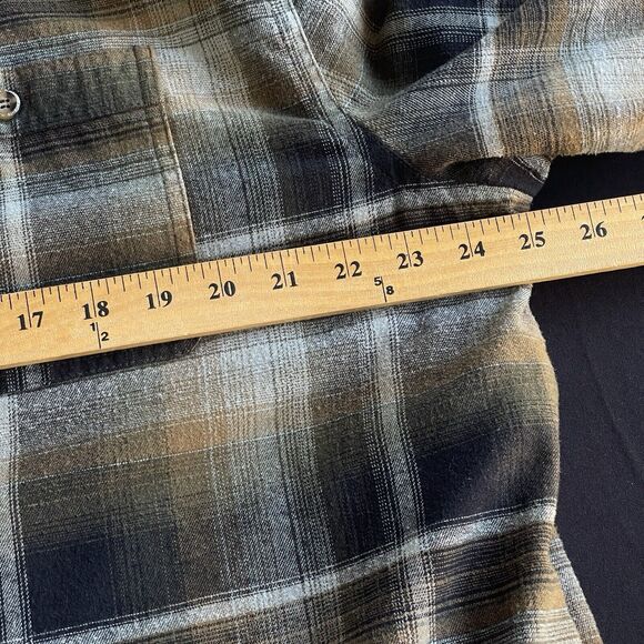 Rugged Elements Flannel Shirt Mens Extra Large XL Brown Plaid Lined Button Up - Picture 13 of 13